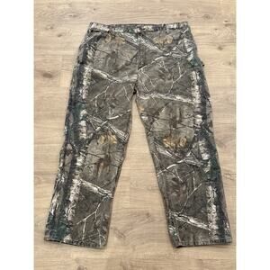 Carhartt Realtree Camo Carpenter Canvas Pants Men 42x30 Made in USA B235977